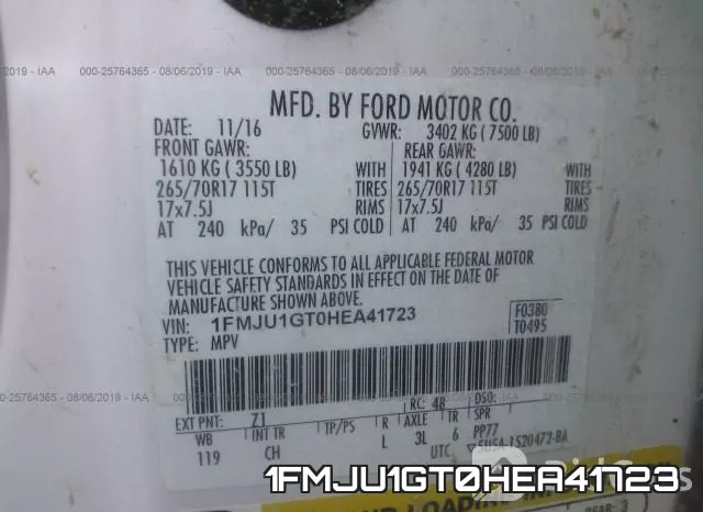 1FMJU1GT0HEA41723 фото 10