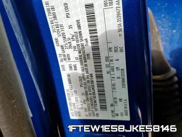 1FTEW1E58JKE58146 фото 2