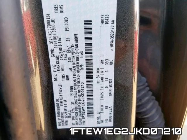 1FTEW1EG2JKD07210 фото 2