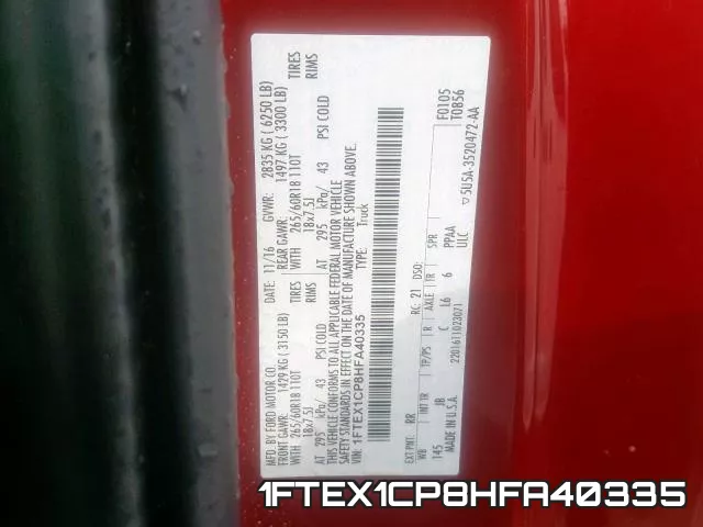 1FTEX1CP8HFA40335 фото 2
