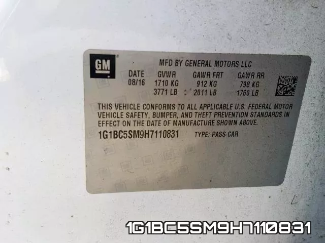 1G1BC5SM9H7110831 фото 2