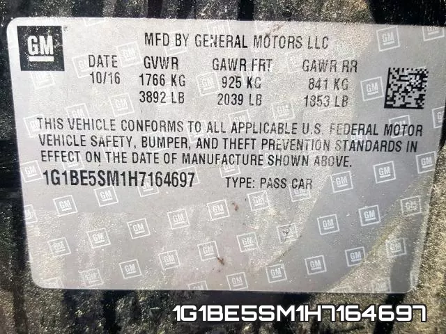 1G1BE5SM1H7164697 фото 2