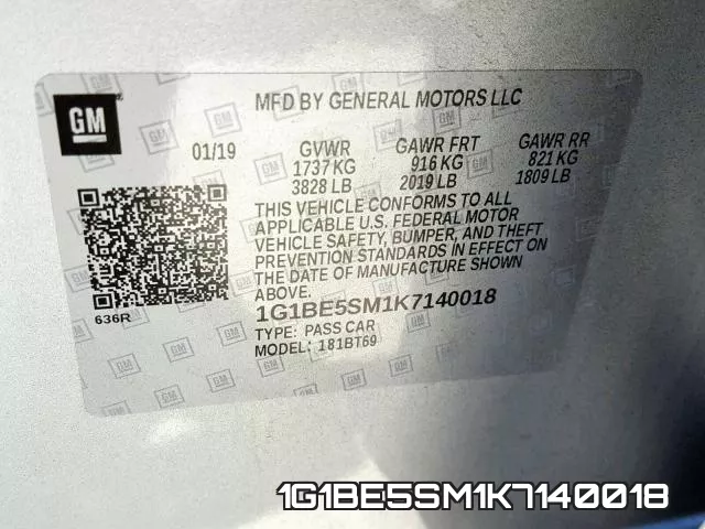 1G1BE5SM1K7140018 фото 2