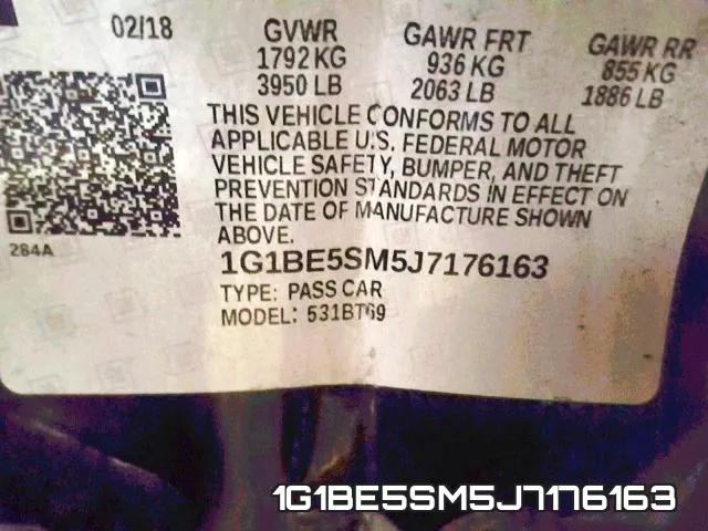 1G1BE5SM5J7176163 фото 2