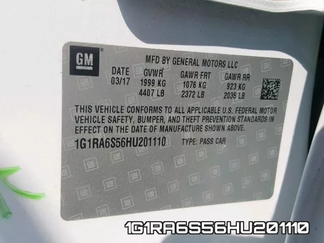 1G1RA6S56HU201110 фото 2