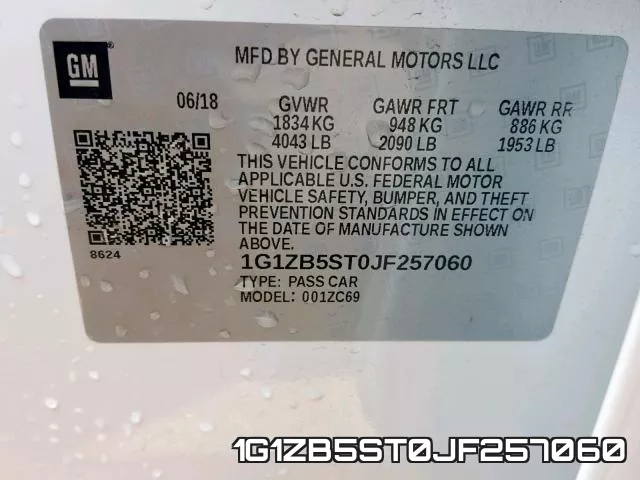 1G1ZB5ST0JF257060 фото 2