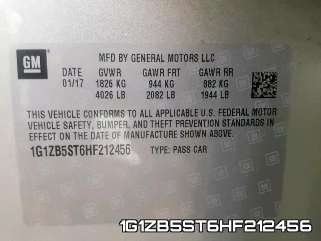 1G1ZB5ST6HF212456 фото 2