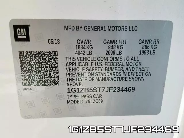 1G1ZB5ST7JF234469 фото 2
