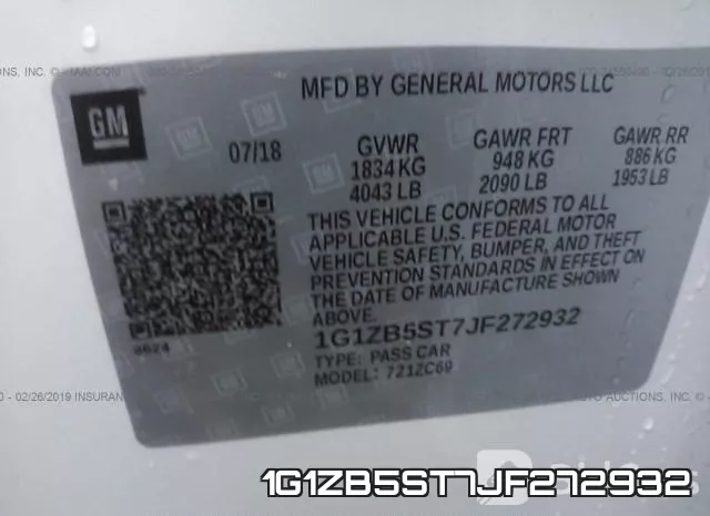 1G1ZB5ST7JF272932 фото 9