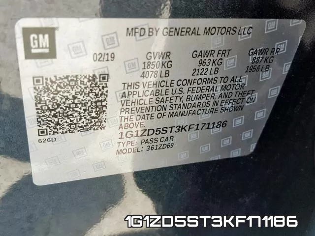 1G1ZD5ST3KF171186 фото 2