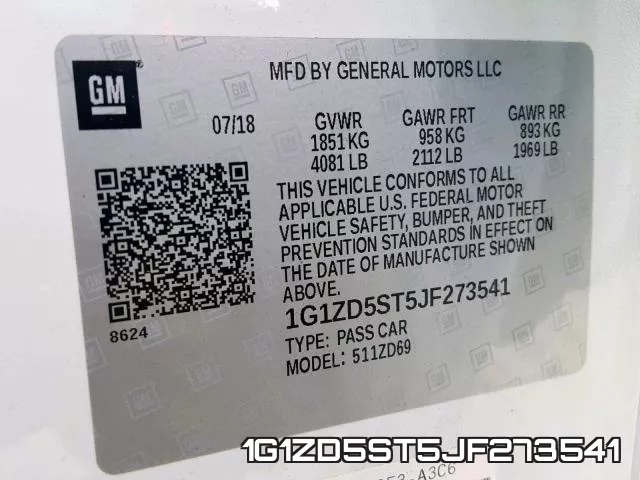 1G1ZD5ST5JF273541 фото 2