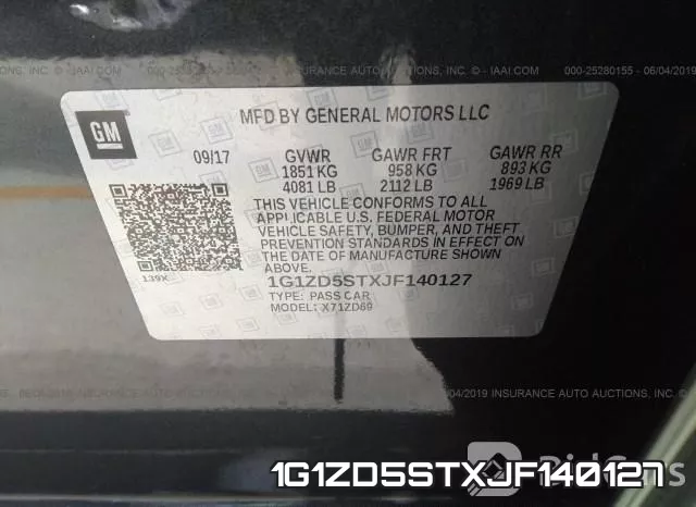 1G1ZD5STXJF140127 фото 10