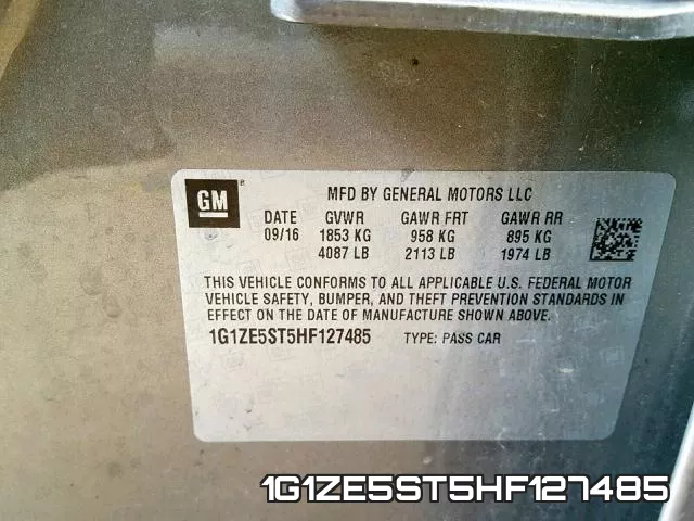 1G1ZE5ST5HF127485 фото 2