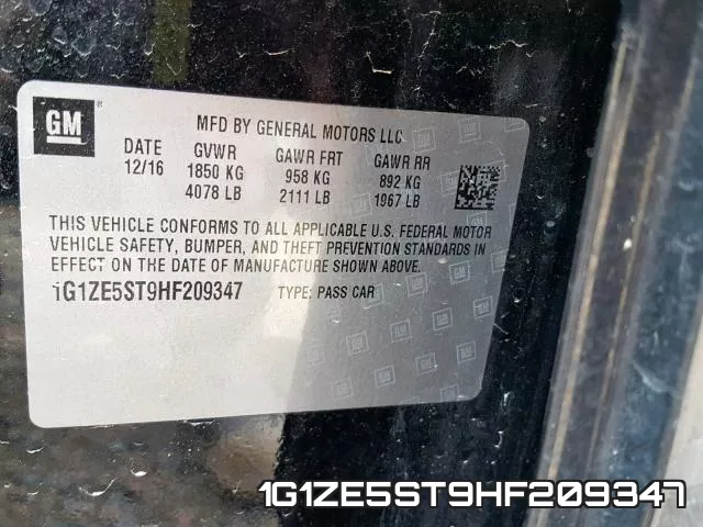 1G1ZE5ST9HF209347 фото 2