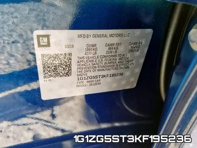 1G1ZG5ST3KF195236 фото 2