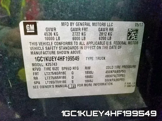 1GC1KUEY4HF199549 фото 2
