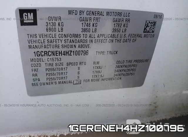 1GCRCNEH4HZ100796 фото 10