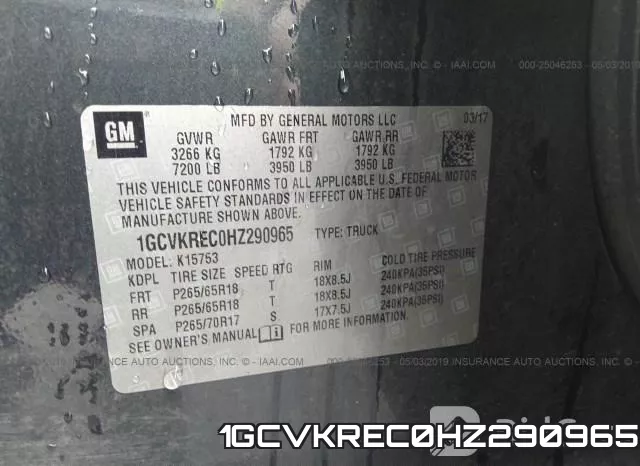 1GCVKREC0HZ290965 фото 10