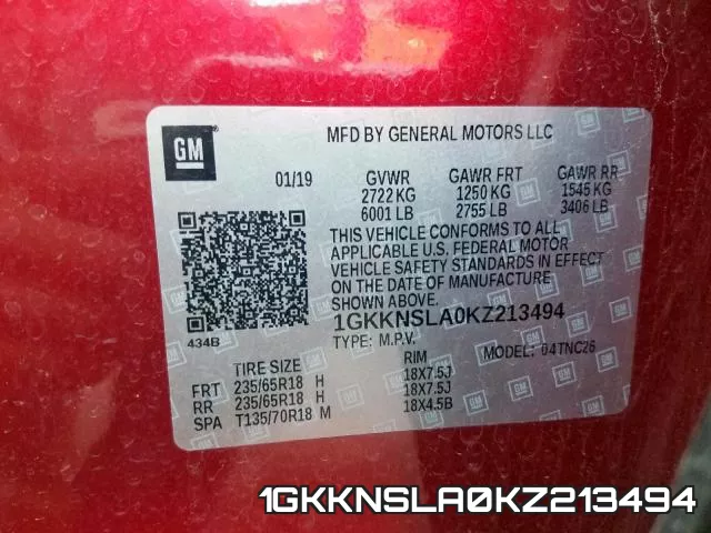 1GKKNSLA0KZ213494 фото 2