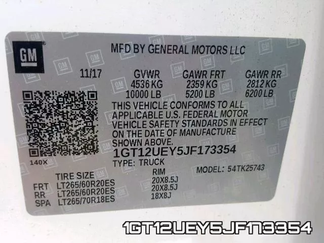 1GT12UEY5JF173354 фото 2
