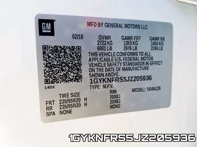 1GYKNFRS5JZ205936 фото 2