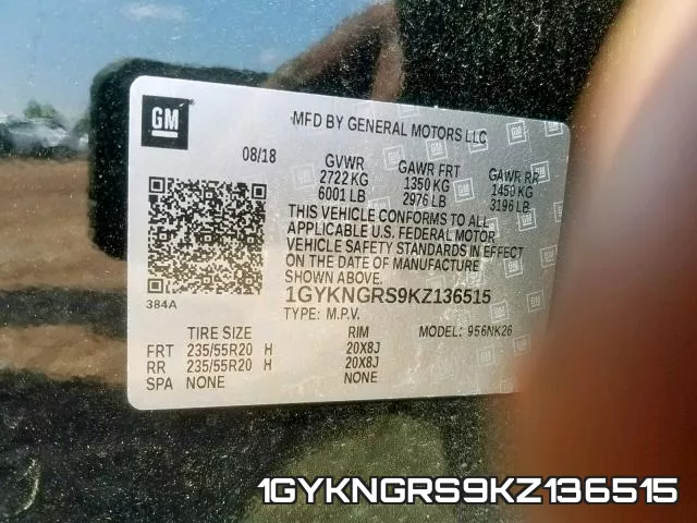 1GYKNGRS9KZ136515 фото 2