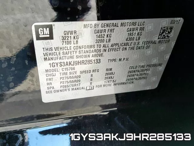 1GYS3AKJ9HR285133 фото 2