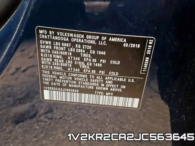 1V2KR2CA2JC563645 фото 2