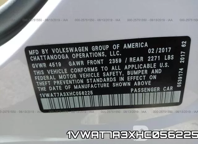 1VWAT7A3XHC056225 фото 10