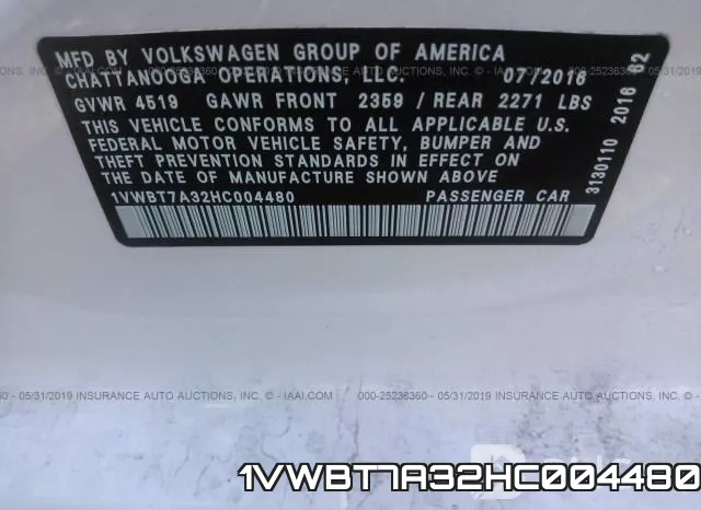 1VWBT7A32HC004480 фото 10