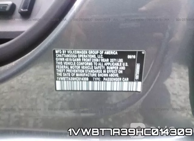 1VWBT7A39HC014309 фото 10