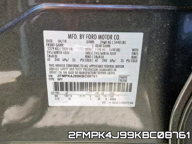 2FMPK4J99KBC08761 фото 2