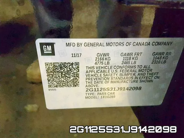 2G1125S31J9142098 фото 2
