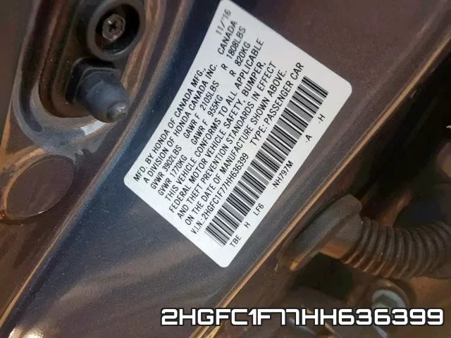 2HGFC1F77HH636399 фото 2