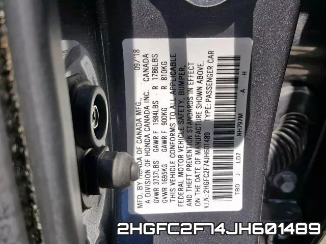 2HGFC2F74JH601489 фото 2