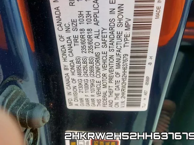 2HKRW2H52HH637679 фото 2