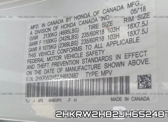 2HKRW2H82JH652487 фото 10