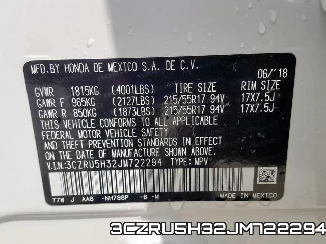 3CZRU5H32JM722294 фото 2