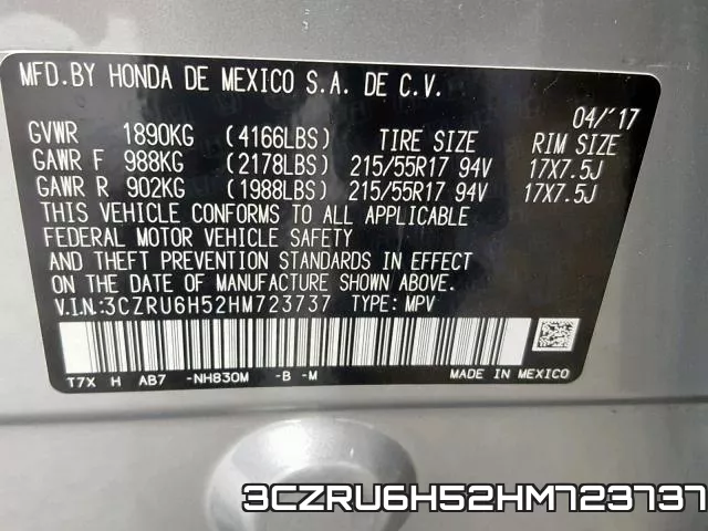 3CZRU6H52HM723737 фото 2