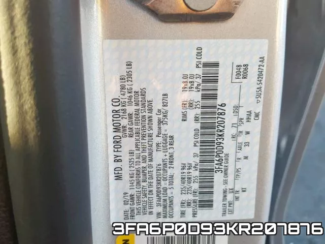 3FA6P0D93KR207876 фото 2