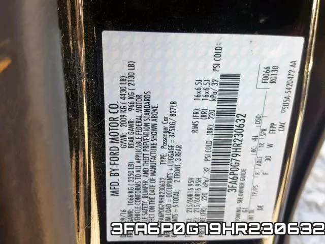 3FA6P0G79HR230632 фото 2