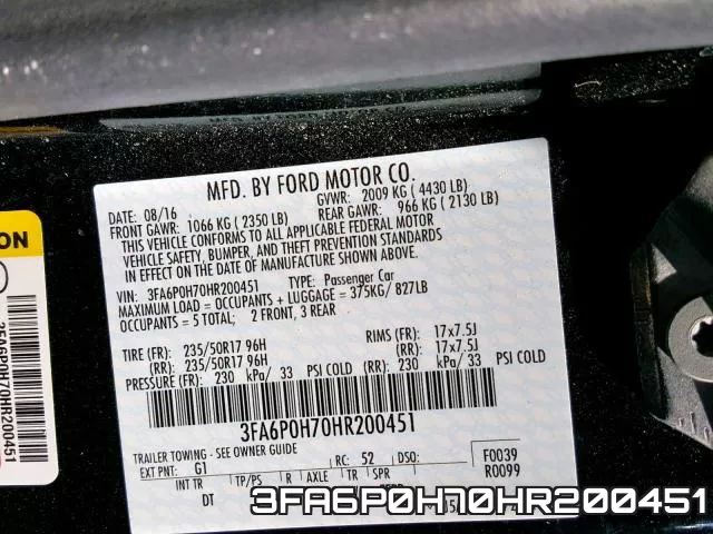3FA6P0H70HR200451 фото 2