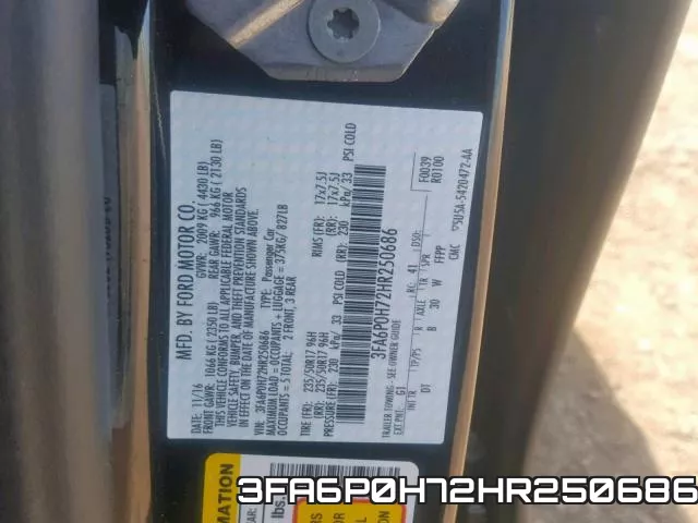 3FA6P0H72HR250686 фото 2
