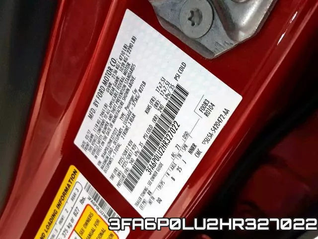 3FA6P0LU2HR327022 фото 2