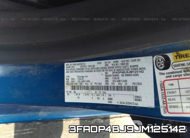 3FADP4BJ9JM125142 фото 10