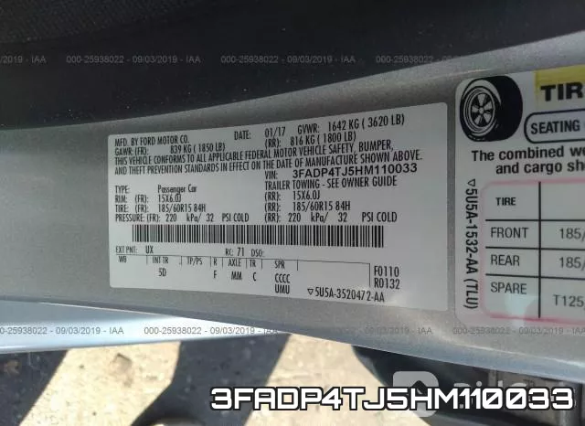 3FADP4TJ5HM110033 фото 10