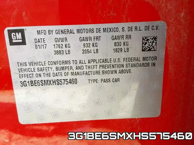 3G1BE6SMXHS575460 фото 2