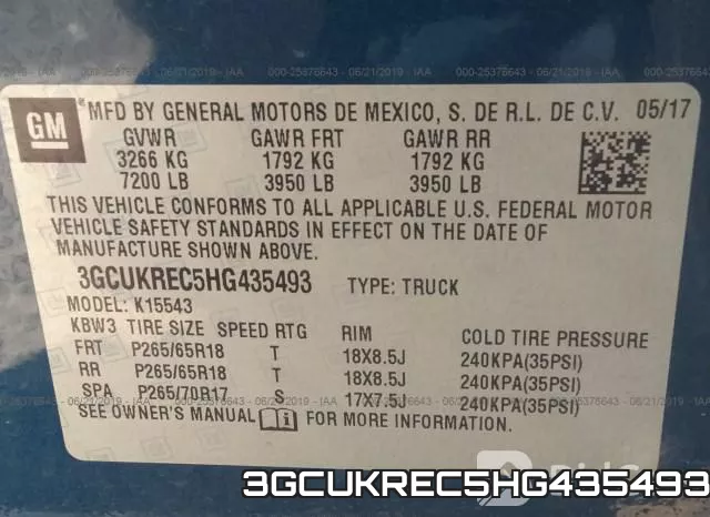 3GCUKREC5HG435493 фото 10