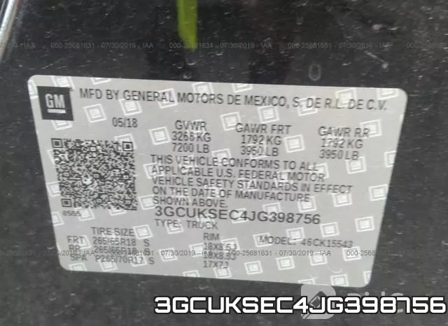 3GCUKSEC4JG398756 фото 10