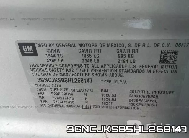 3GNCJKSB5HL268147 фото 10